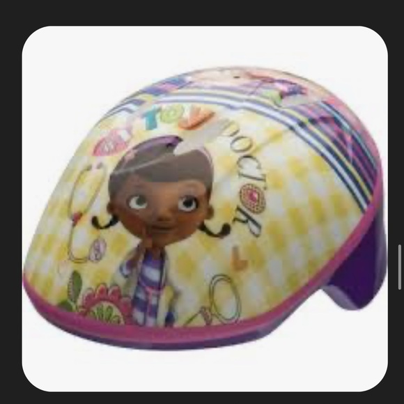 Kids Cartoon Helmet with Yellow and Purple Design - Picture 1 of 1